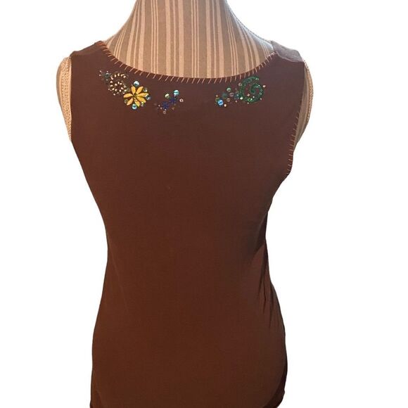 BCBGmaxazria size large tank excellent  condition cute rip - Picture 2 of 2